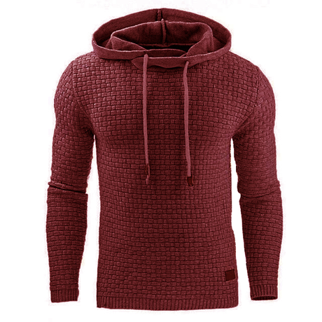 Hooded sweatshirt, warm knitted hoodie for men