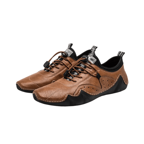 Chaussures en cuir décontractées et polyvalentes couleur marron