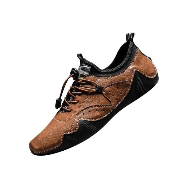 Chaussures en cuir décontractées et polyvalentes couleur marron