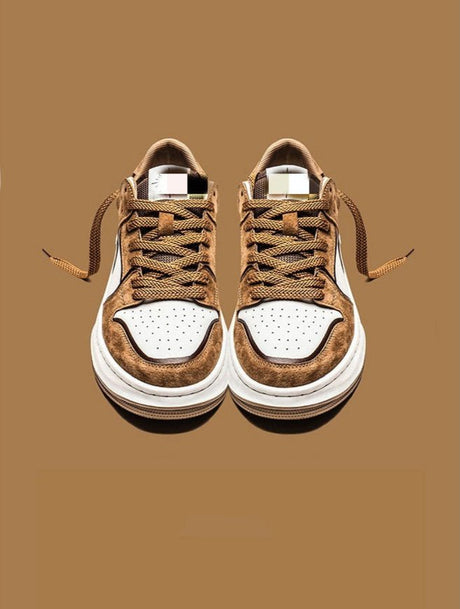 Baskets talon plat de haute gamme pour hommes - chaussures homme - Marron - 38 - Chaussures - chaussures de sport homme