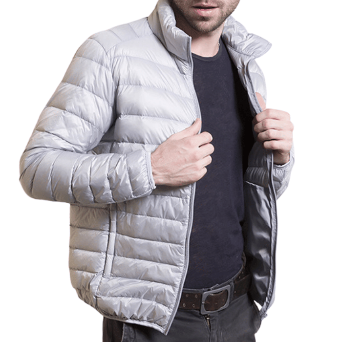 Doudoune légère Homme pour l'automne et l'hiver couleur gris argent