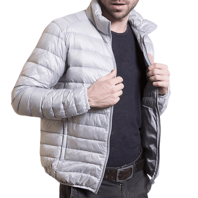 Doudoune légère Homme pour l'automne et l'hiver couleur gris argent