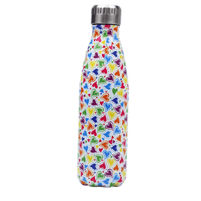 Gourde eau 500ml pour fille et quotidien avec coeurs