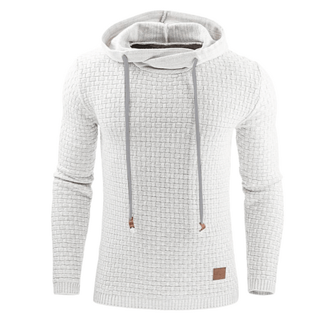 Hooded sweatshirt, warm knitted hoodie for men