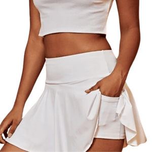 Jupe de sport plissée à taille haute pour femmes couleur blanc