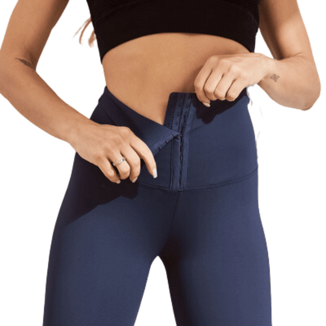 Legging sport taille haute sans couture couleur Bleu Marine