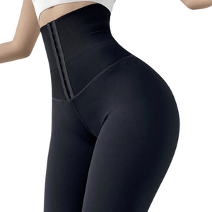 Legging sport taille haute sans couture couleur Noir