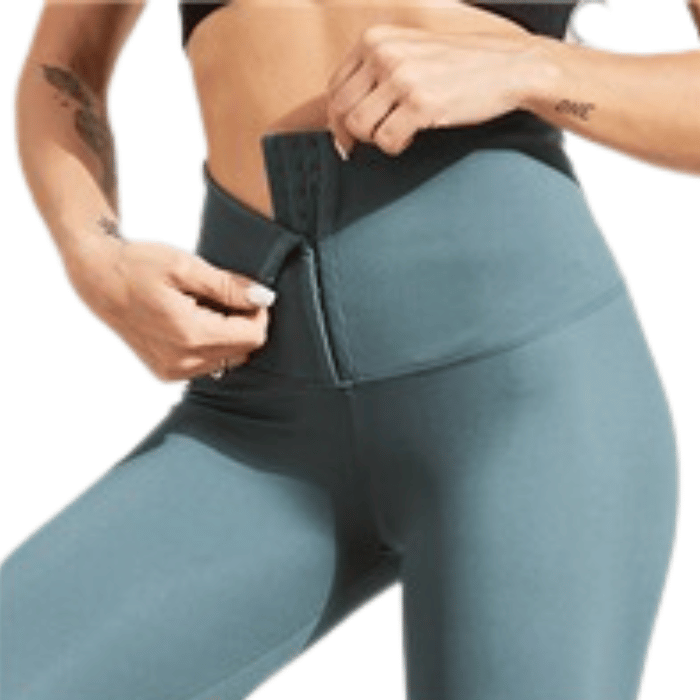 Legging sport taille haute sans couture couleur Vert Mélèze