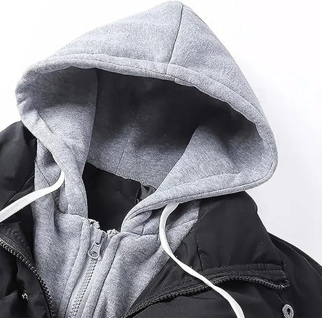 Veste à capuche coupe vent pour homme - veste chaud - Noir - 2XL - coupes vents homme - Hauts homme