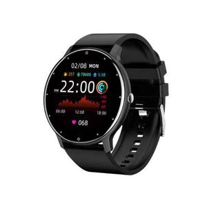 Montre digitale Sport rondes pour femme homme et junior avec Comptage des pas, rappel intelligent, selfie télécommandé, surveillance de la santé, poussée d'informations couleur Noir