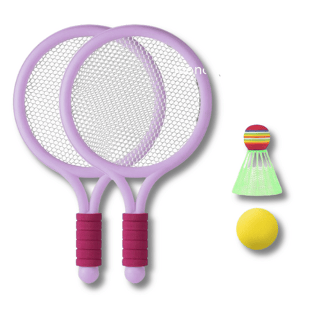 Raquettes de badminton pour enfants couleur violet avec volant et balle