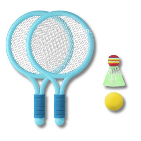 Raquettes de badminton pour enfants couleur Bleu avec volant et balle