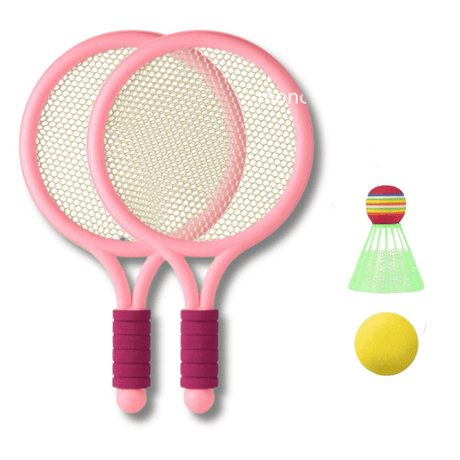 Raquettes de badminton pour enfants couleur Rose avec volant et balle