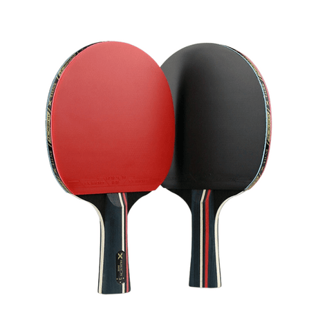 Raquettes de tennis de table 3 étoiles couleur rouge et noir poignée long