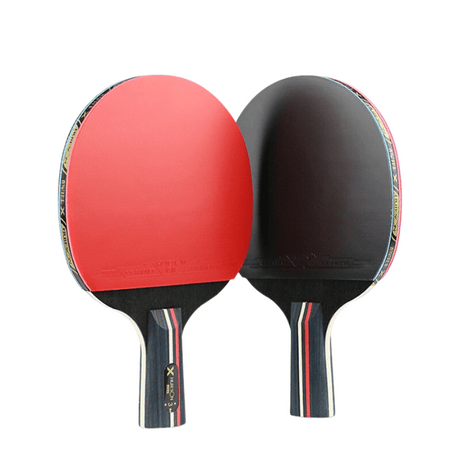 Raquettes de tennis de table 3 étoiles couleur rouge et noir poignée court