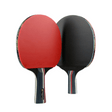 Raquettes de tennis de table 3 étoiles couleur rouge et noir poignée long et court