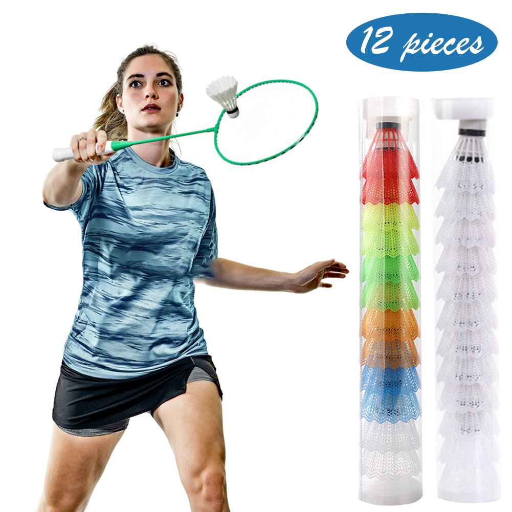 Volant de Badminton légères en Plastique Outdoor, volants colorés 12 pièces