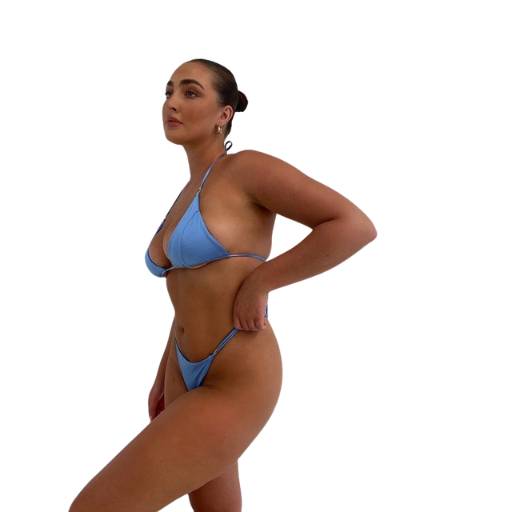 Maillot de bain 2 pièces, Set de Bikini sexy pour femme couleur bleu