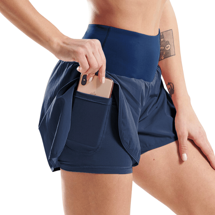 Short de Sport anti-reflets pour femmes à séchage rapide et décontracté couleur bleu