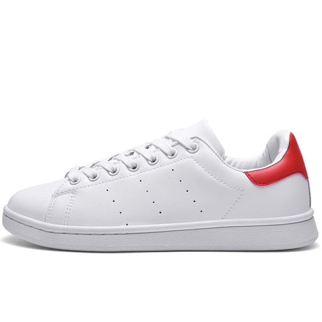 Men's and women's shoes, Leather sneakers, White, Black, Green and Red