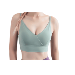 brassiere Soutien-gorge de sport respirant pour femmes Tissu de haute qualité avec double bandoulière fixe