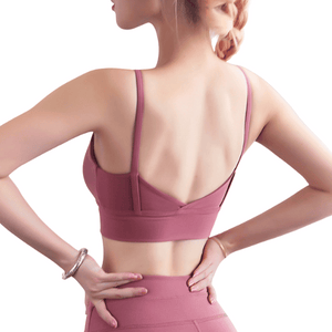 brassiere Soutien-gorge de sport respirant pour femmes Tissu de haute qualité avec double bandoulière fixe